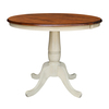 International Concepts Round Pedestal Table, 36 in W X 48 in L X 29.3 in H, Wood, Antiqued Almond/Espresso K12-36RXT